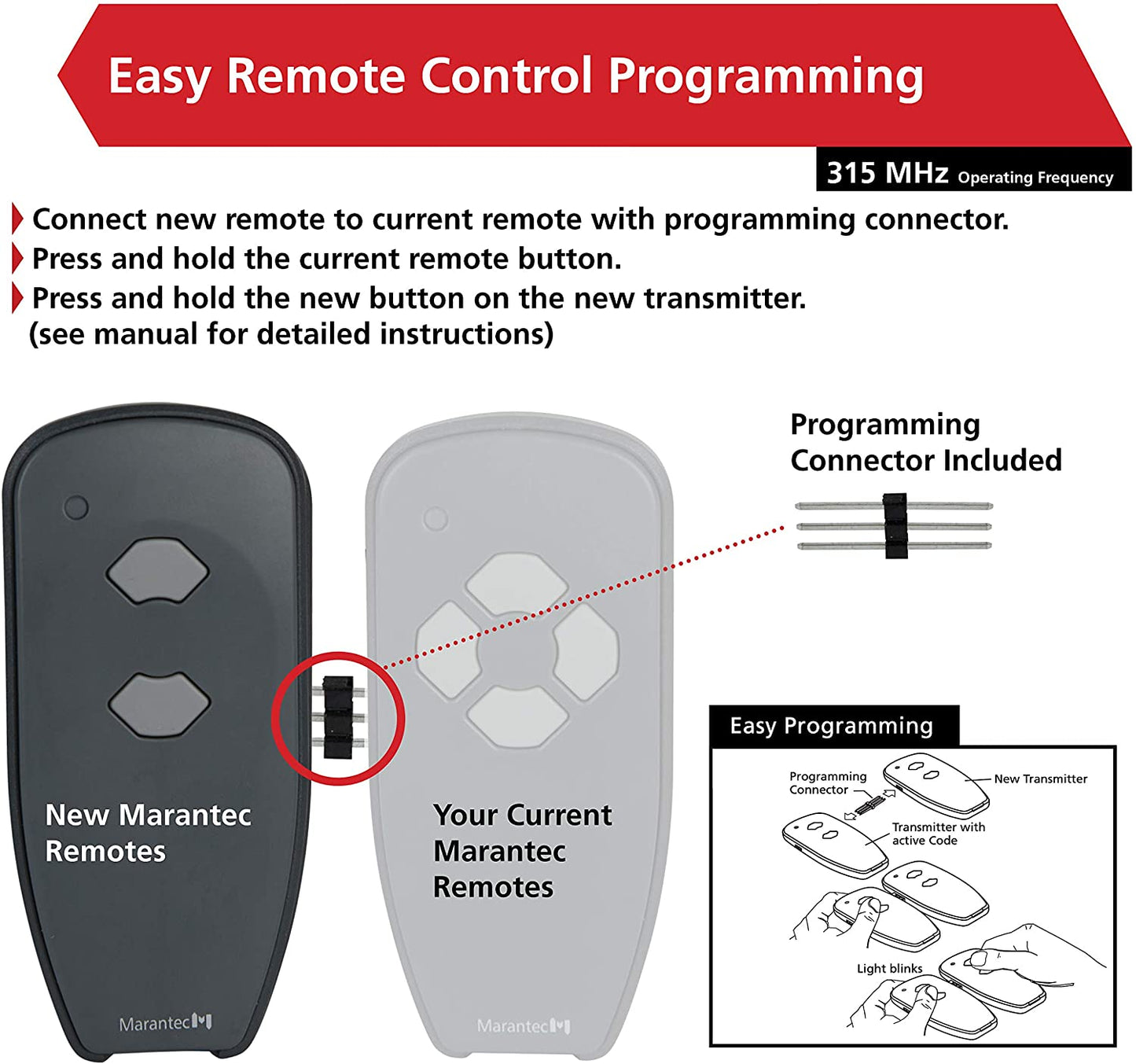 Marantec / Harrison / Martin Garage Door Opener Remote Control 315 MHz M3-2312