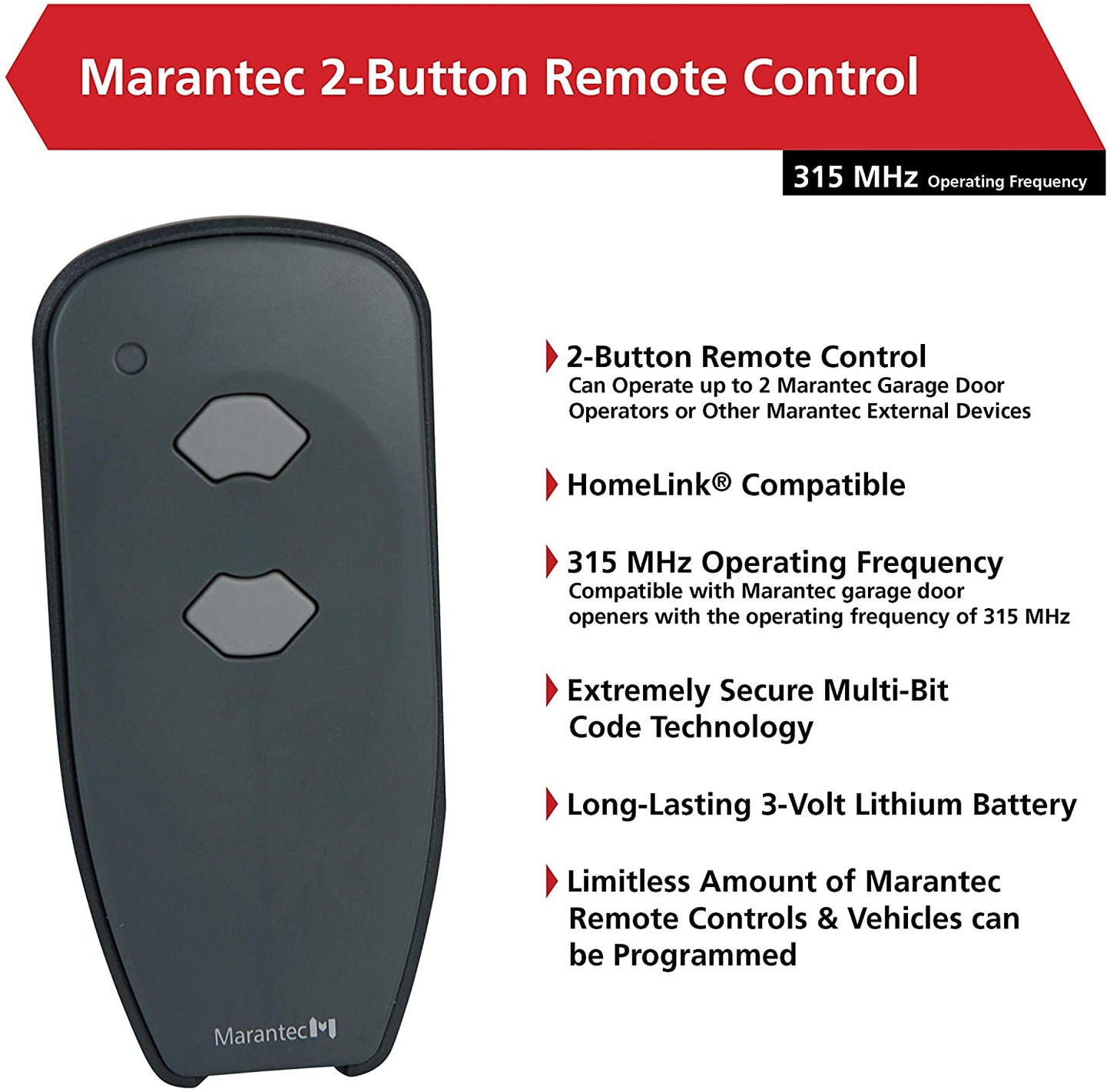Marantec / Harrison / Martin Garage Door Opener Remote Control 315 MHz M3-2312