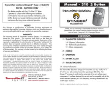 Load image into Gallery viewer, Linear DT-2A Delta 3 Compatible - 310MHz Stinger Visor Remote 2-Button 8-Dip
