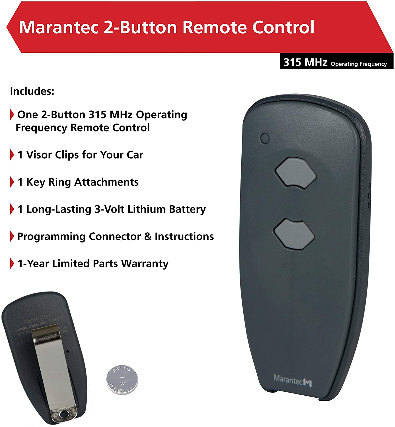 Marantec / Harrison / Martin Garage Door Opener Remote Control 315 MHz M3-2312